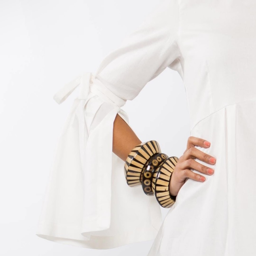 NWOT | House of King | Kona Cotton Bell Blouse | Ivory | Button Up Back | XS 🕥